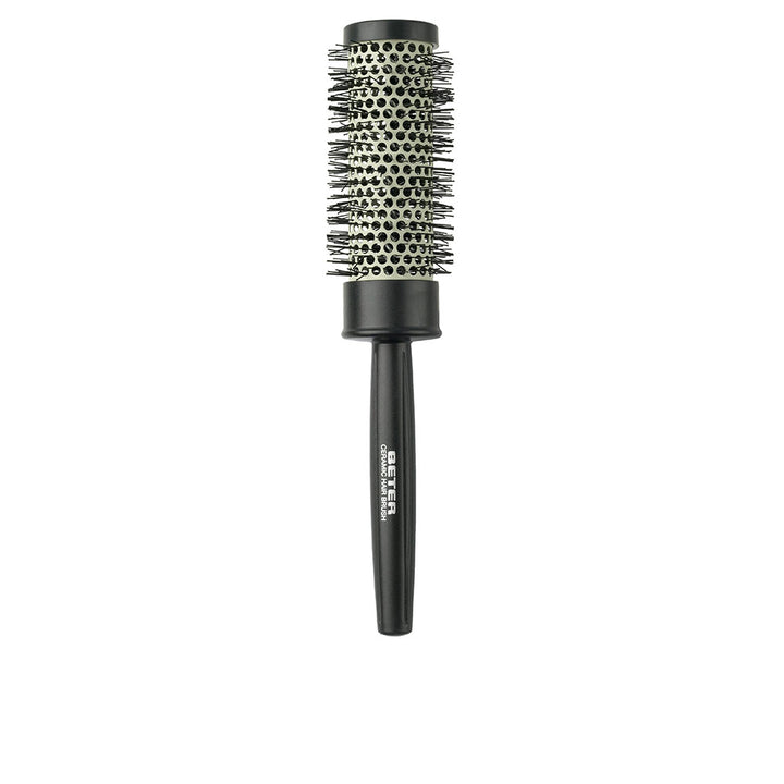 Ceramic thermal round hair brush with vented barrel and ergonomic handle
