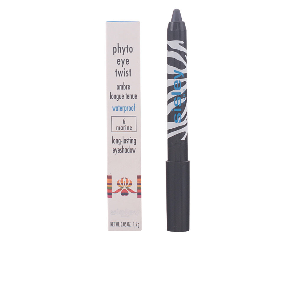 Marine blue jumbo eye pencil in zebra‑print casing, twist‑up tip, 1.5 g