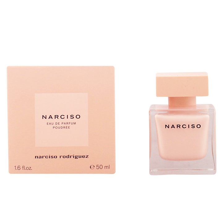 Minimal rectangular perfume bottle with neutral tones, 50 ml, powdered musk fragrance