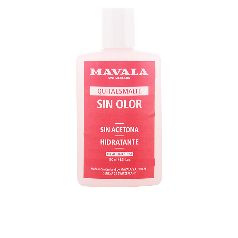 Bottle of Mavala acetone-free nail polish remover for gentle polish removal