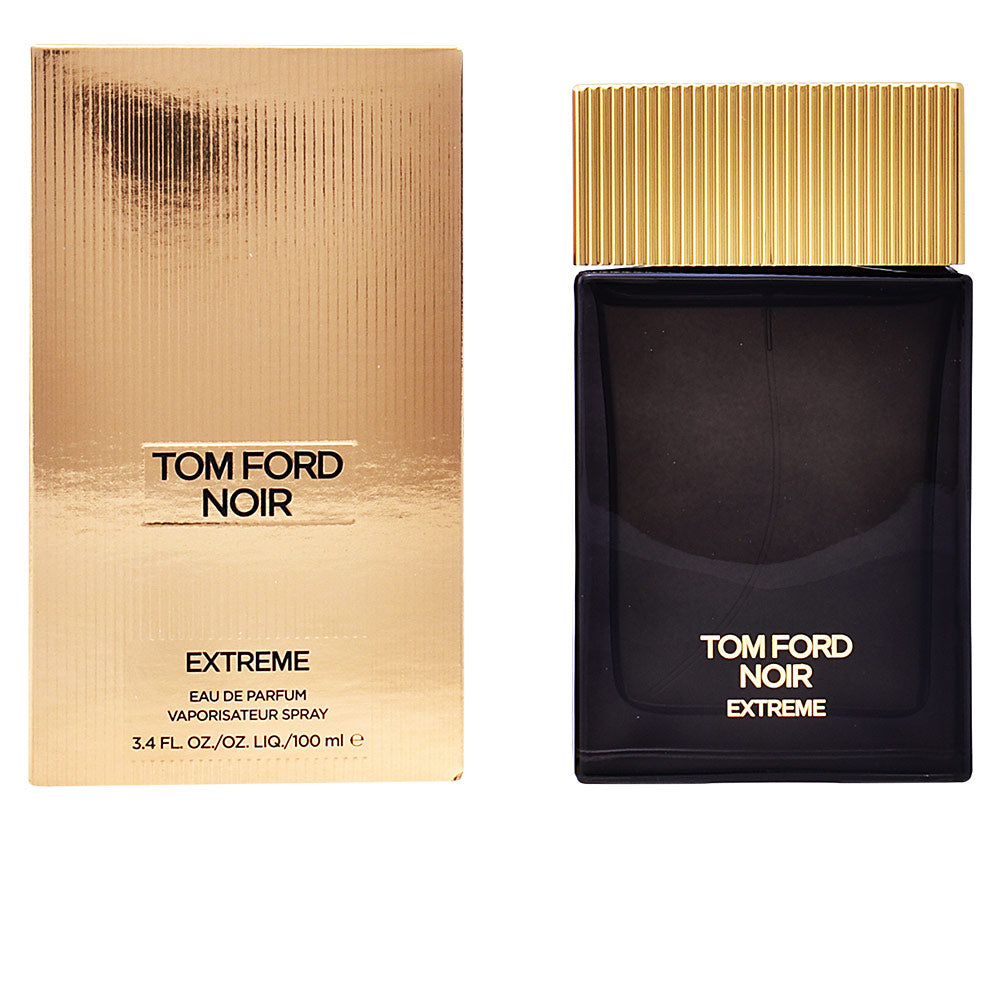 Tom Ford Noir Extreme bottle in black with gold stopper, elegant masculine fragrance