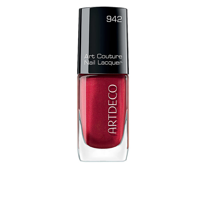 Small glass bottle of Venetian red nail lacquer with tapered brush, 10 ml