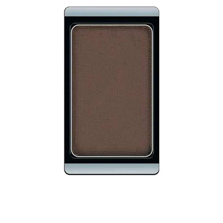 Small pan of matte dark grey mocha pressed eyeshadow, 0.8 g compact