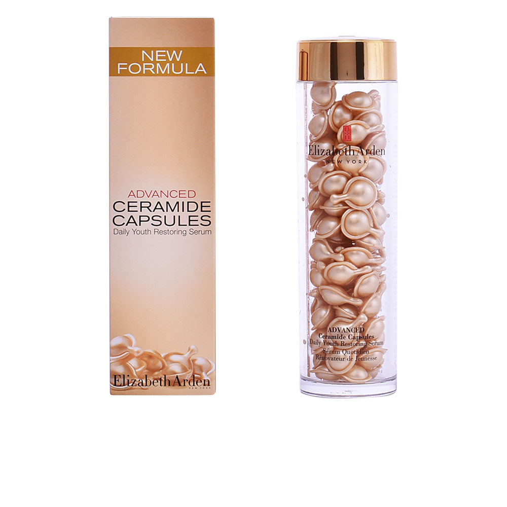 Box of single-dose serum capsules for women; gold-tinted soft capsules