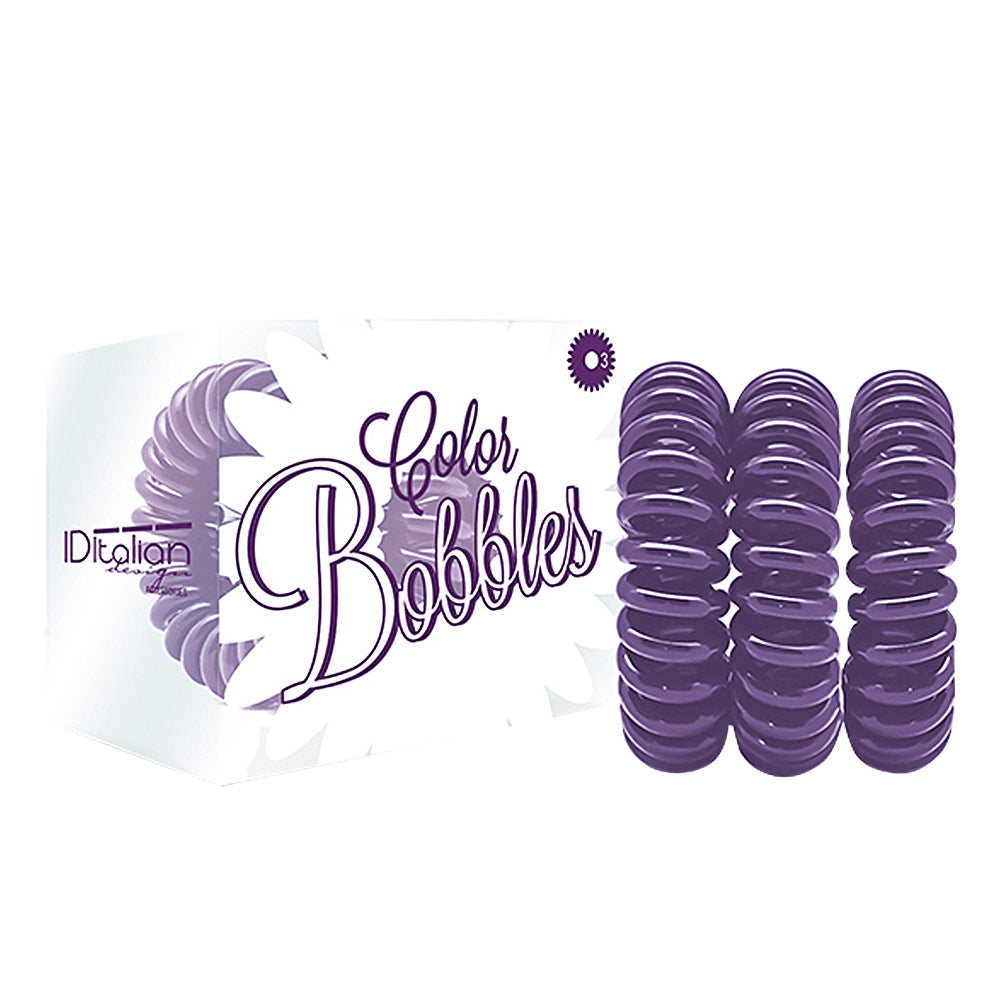 Three fuchsia hair bobbles in a small box, smooth no-mark finish