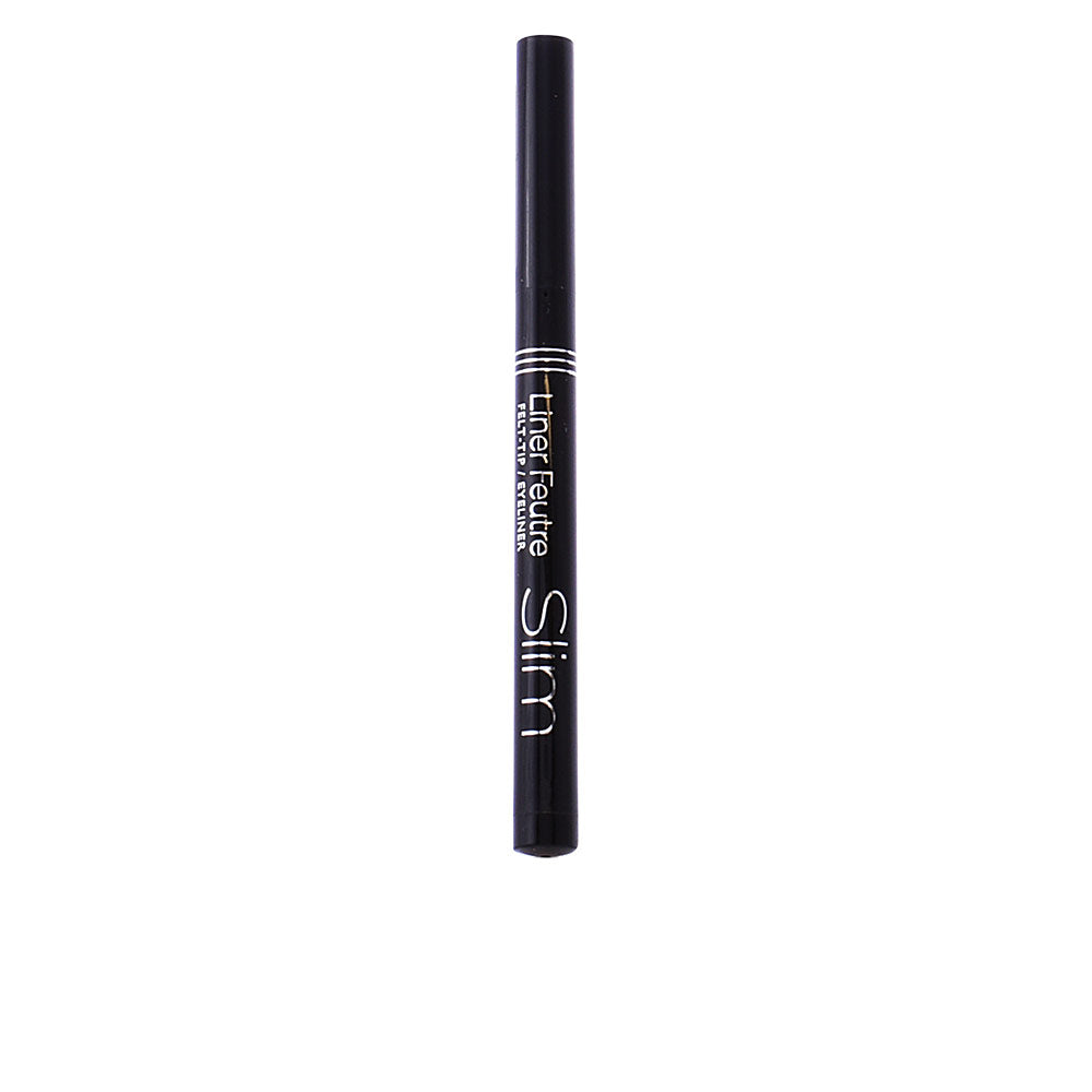 Slim black liquid eyeliner with rigid felt tip, 0.8 ml, Unisex