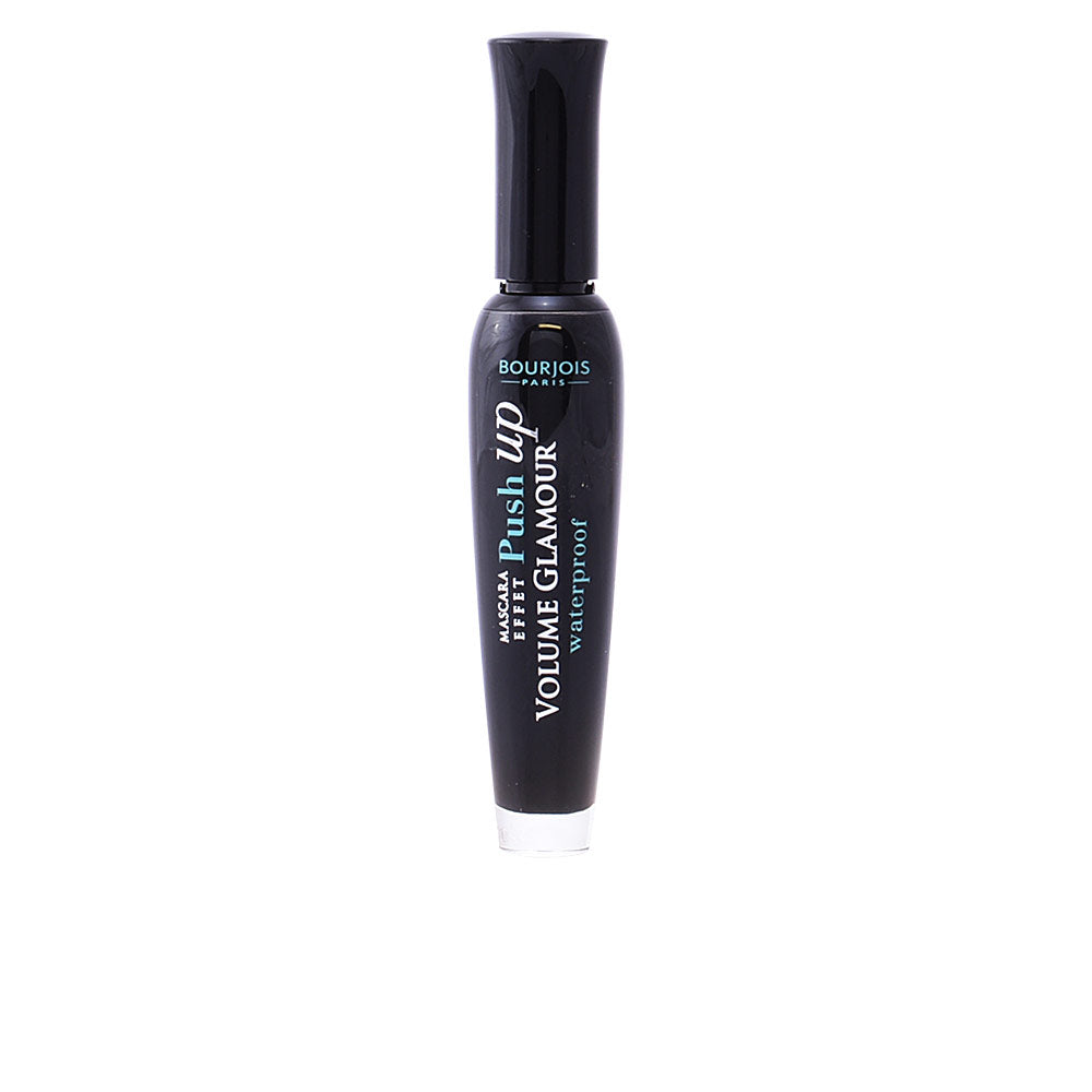 Bourjois Sleek black plastic curved mascara bottle with cap and uplift brush visible, modern design