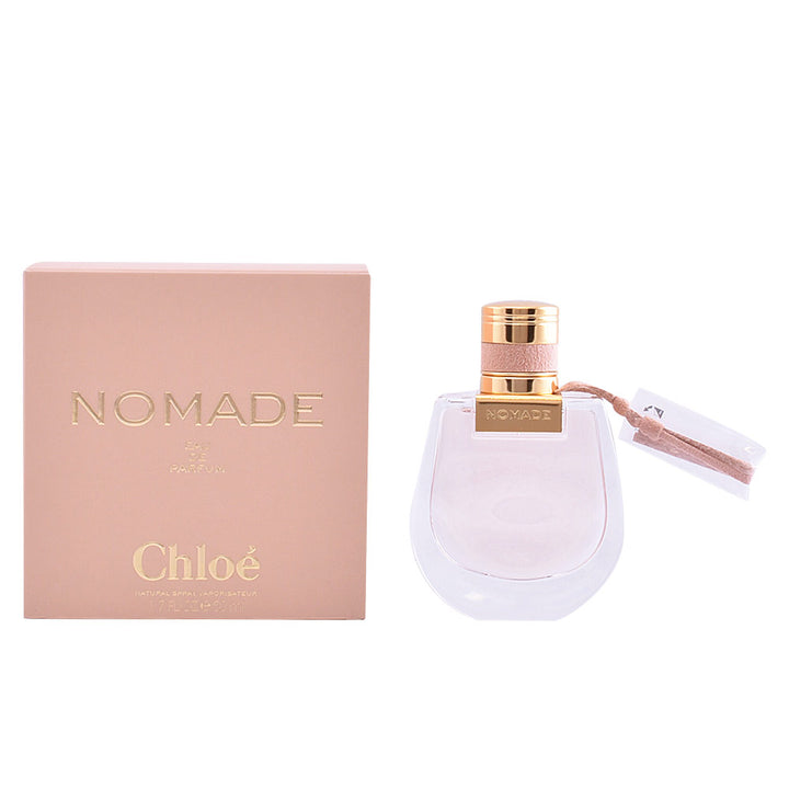 50 ml glass flacon of chypre floral eau de parfum, pink-tinted liquid