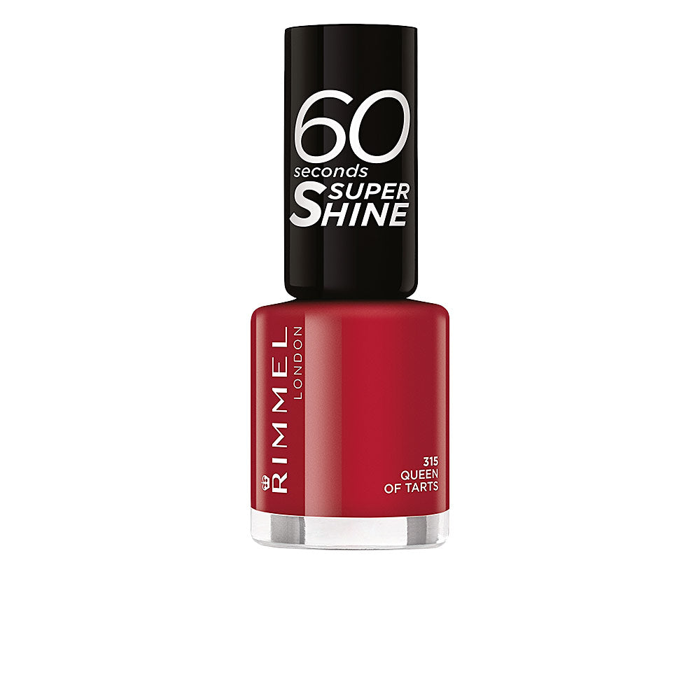 Glossy deep coral‑red nail polish bottle, 8 ml, precision brush