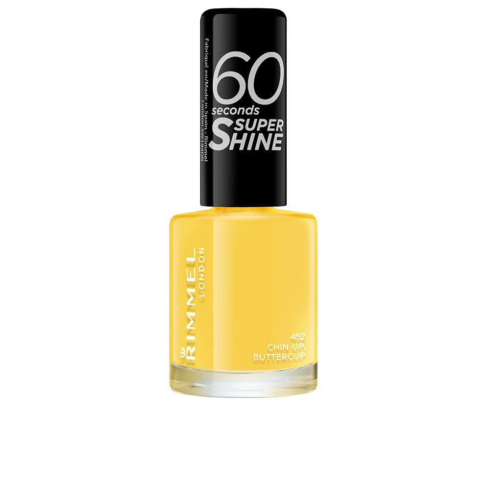 Small 8 ml bottle of vibrant yellow high‑gloss nail polish with precision brush