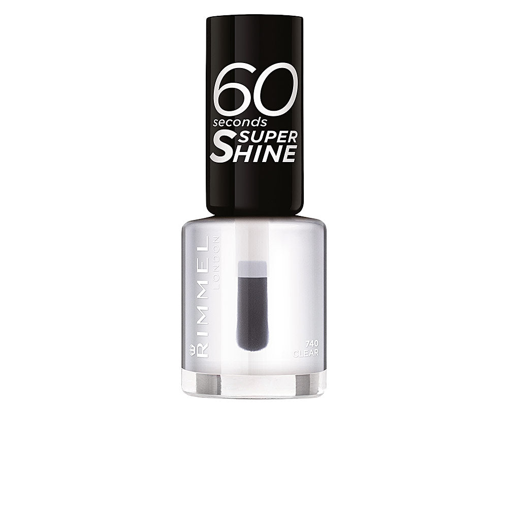 Small clear high‑gloss nail polish bottle, 8 ml, precision brush cap