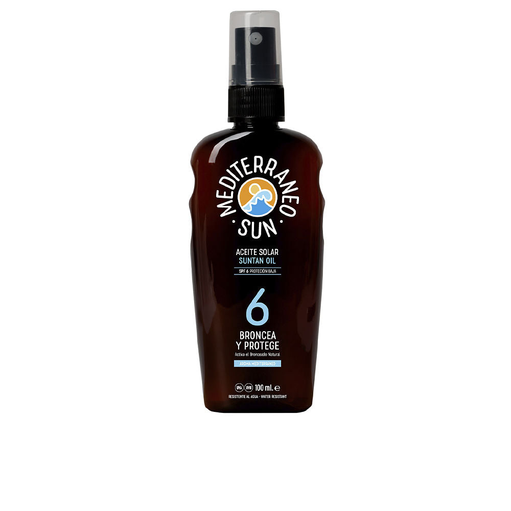 100 ml amber spray bottle of coconut‑scented tanning oil, SPF6, Unisex