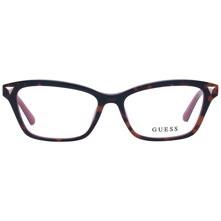 Tortoiseshell square eyeglasses for Women with pink and silver accents, metal temples, triangular studs
