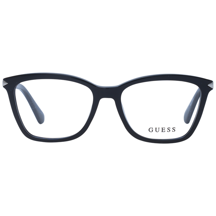 Unisex black full-rim rectangular eyeglasses with metal temple accents on white background