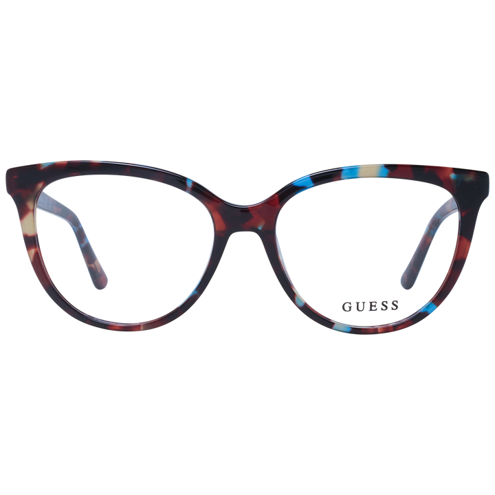 Tortoise cat-eye eyeglasses for Women with blue, red, beige accents and metallic G hinge