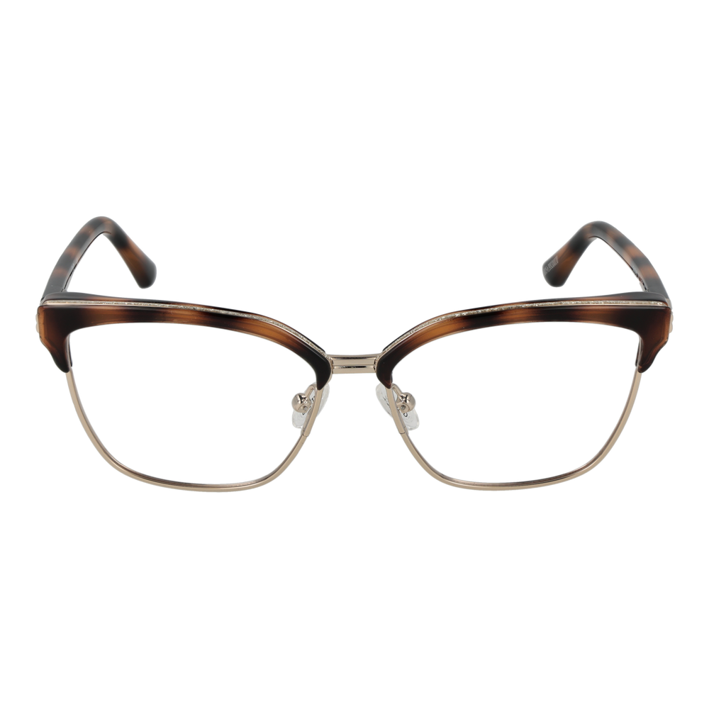 Tortoiseshell cat-eye eyeglasses for Women in brown and gold metal-plastic frame, angled view