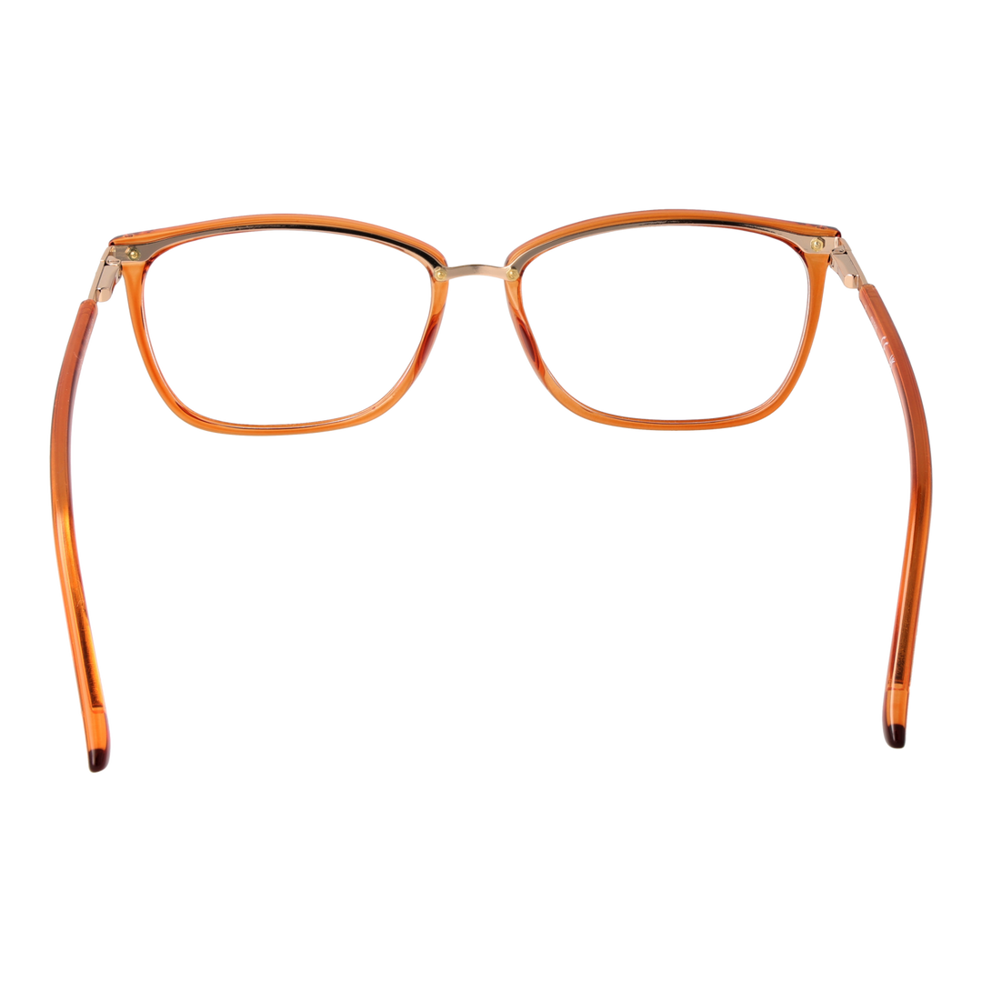Brown full-rim rectangular eyeglasses for Women, plastic frame with metal bridge and metal hinges