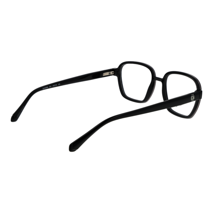 Matte black full-rim rectangular eyeglasses in plastic with clear lenses, modern thick frame, Unisex