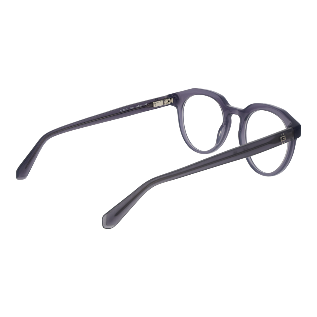 Dark purple transparent round eyeglasses in thick plastic frame, modern Unisex optical style