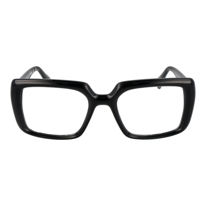 Unisex bold black rectangular full-rim eyeglasses in thick plastic frame, modern angular silhouette