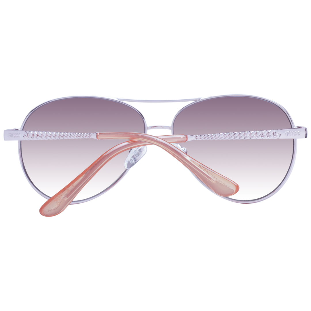 Silver metal aviator sunglasses with gradient purple lenses and rhinestones on the top bar