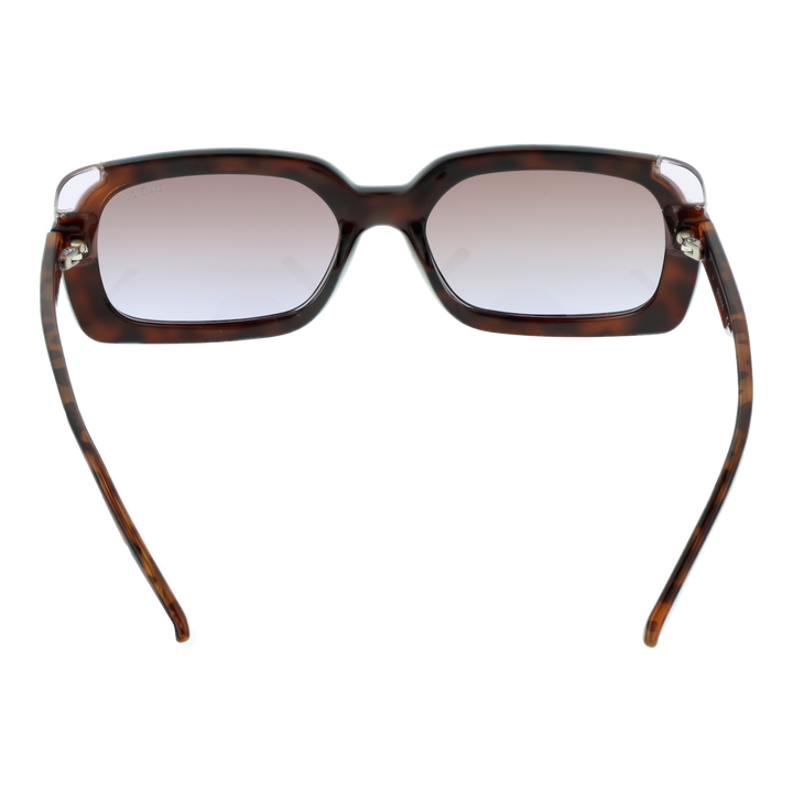 Tortoise brown oversized square sunglasses with gradient lenses and gold corner accents, signature G on temples