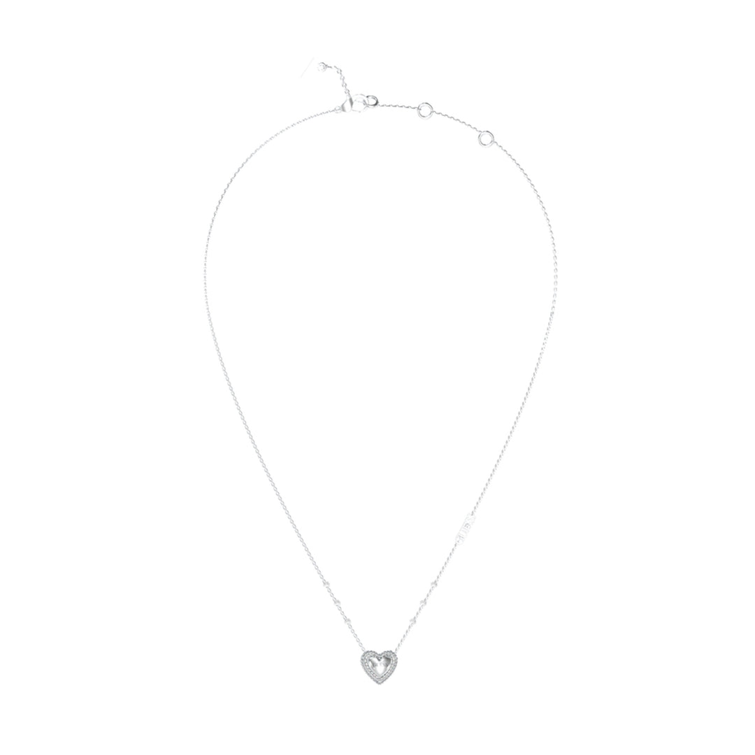 Delicate silver heart pendant on fine adjustable chain with clasp, minimalist necklace for Women