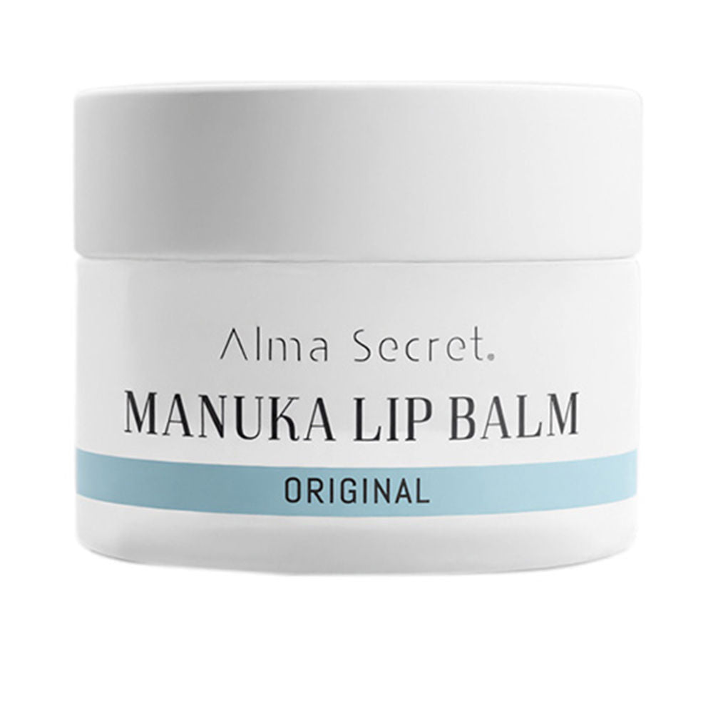 10 ml jar of creamy Manuka lip balm with strawberry scent, rich butter blend