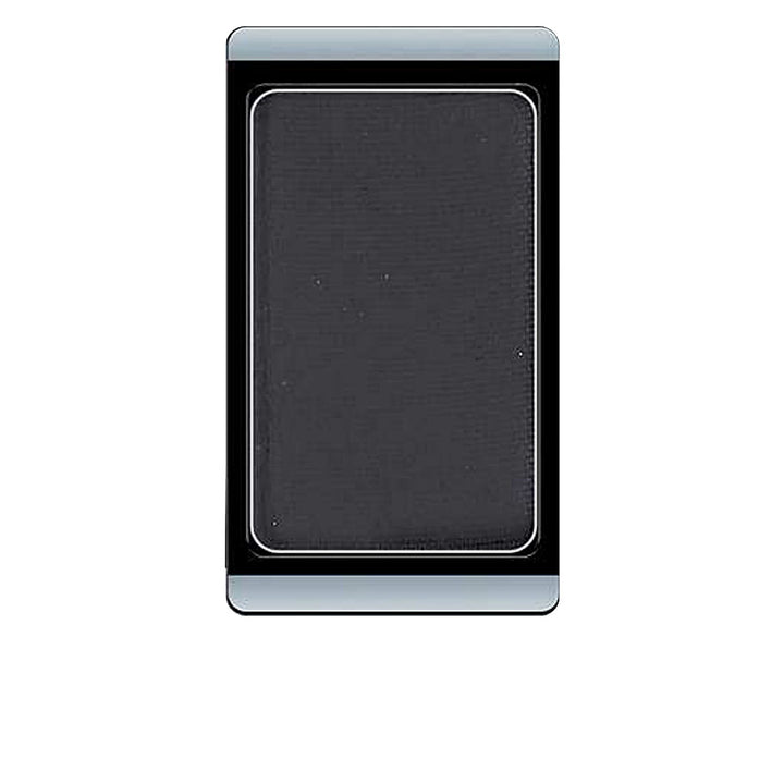 Small pan of matte dark grey mocha pressed eyeshadow, 0.8 g compact