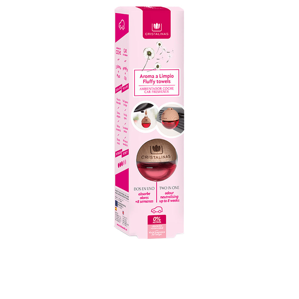 Small 6 ml car diffuser vial with clean fresh scent, hangs or stands in vehicle