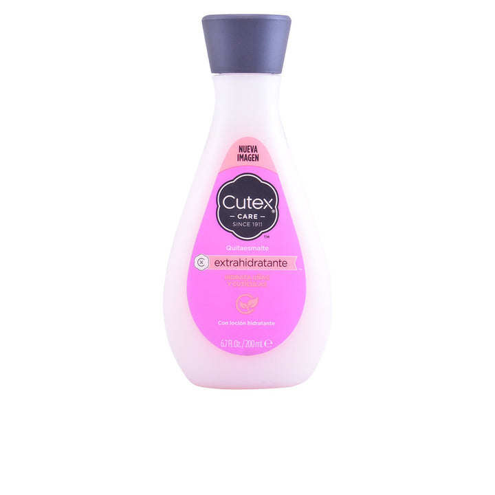 Clear bottle of hydrating acetone nail polish remover, 100 ml, with lotion