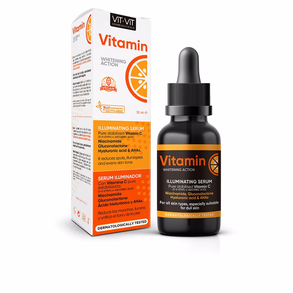 30 ml clear pump bottle of Vitamin C illuminating facial serum for Women