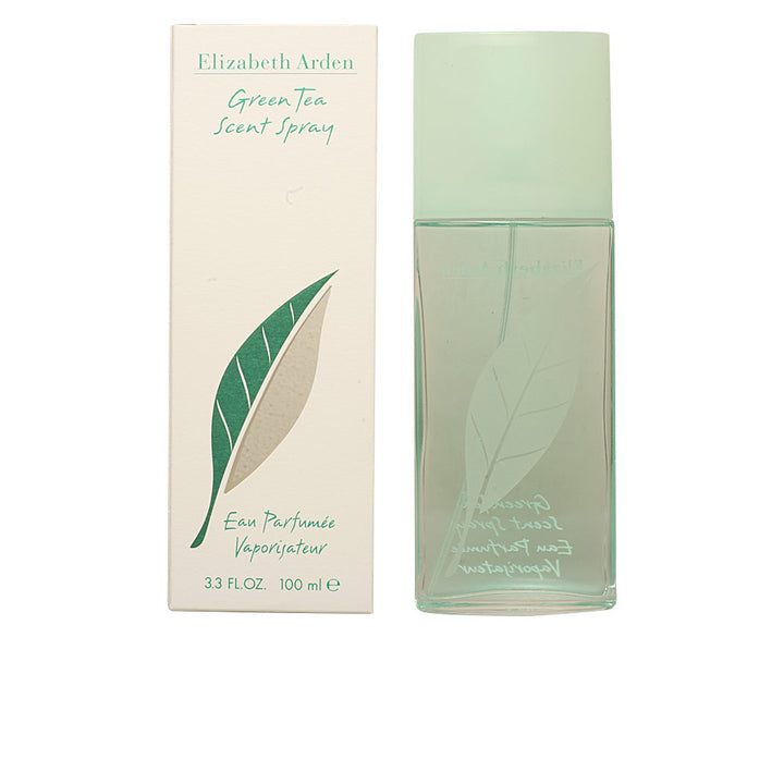 Translucent green 30 ml perfume bottle with engraved leaf, citrus-themed scent