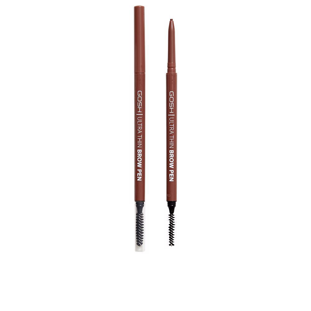 Slim grey-brown brow pencil with fine tip and fibre brush, 0.09 g, Unisex