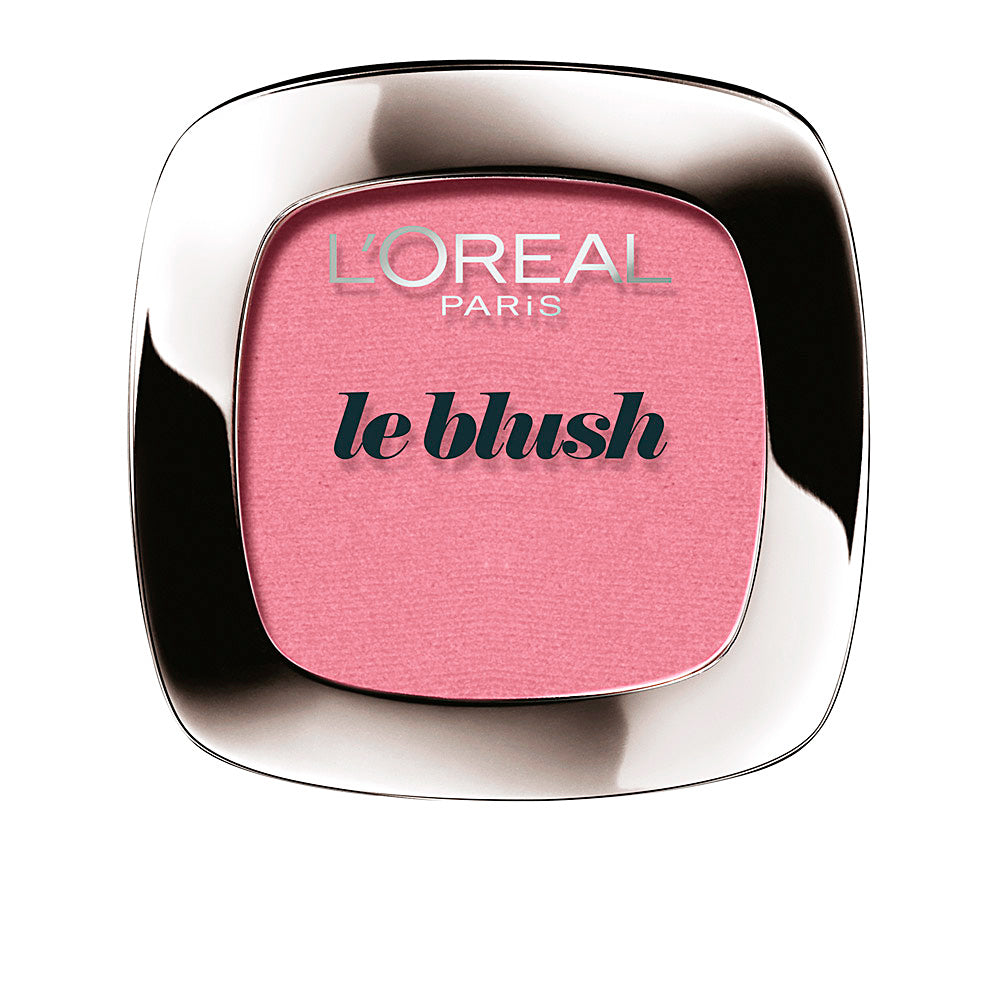 Compact powder blush in soft rose shade, 5 g pan, matte finish