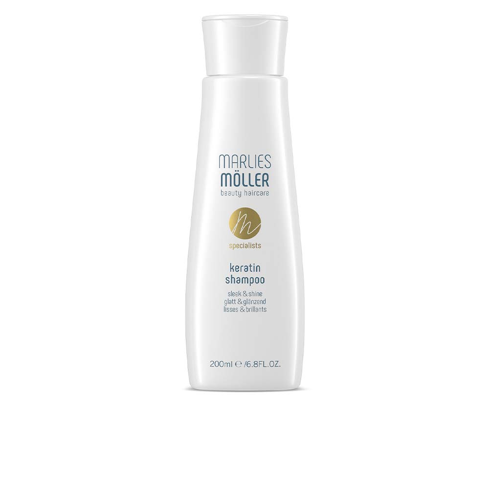 200 ml keratin repair smoothing shampoo bottle for Unisex hair, sleek white packaging