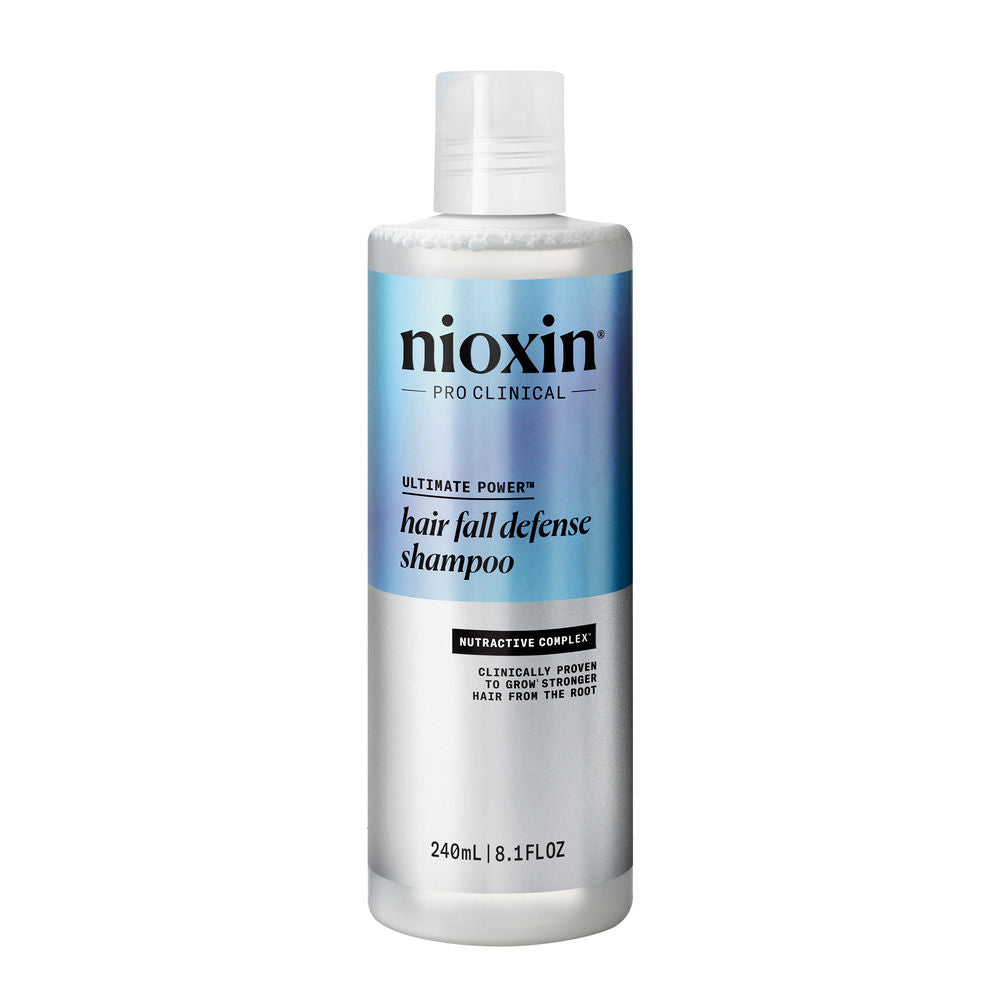 240 ml clear bottle of scalp clarifying anti‑hair loss shampoo, Unisex