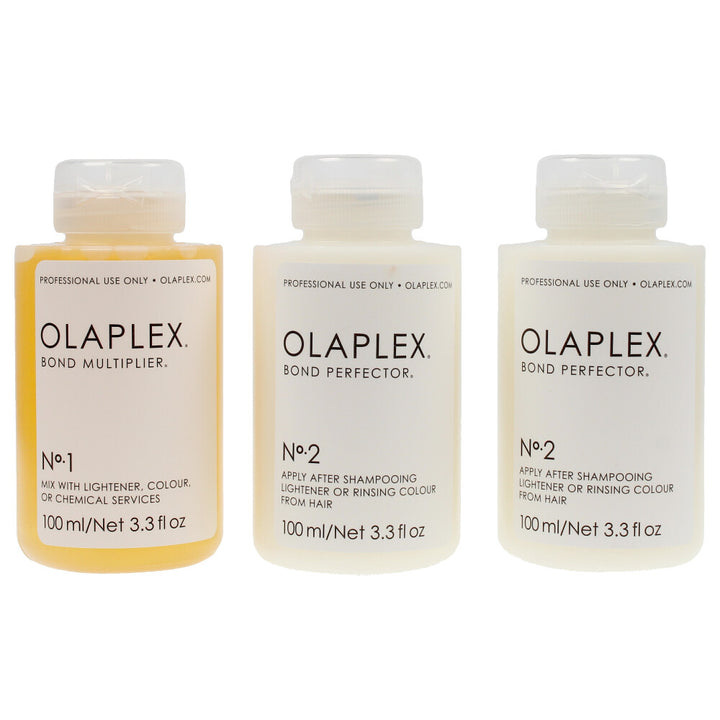 Travel-sized boxed kit containing two salon-step bottles for bond repairing hair treatment