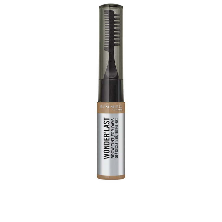 Small conical‑brush tinted brow gel tube, 4.5 ml, medium brown shade, compact design